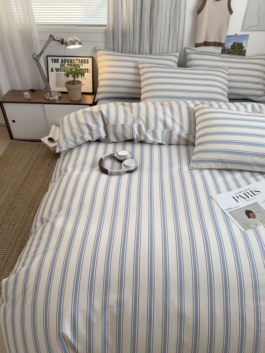 91家纺网 家纺一手货源 找家纺 （总）麦伦家居 2025春夏新款全棉纯棉斜纹40s13372系列-简约条格系