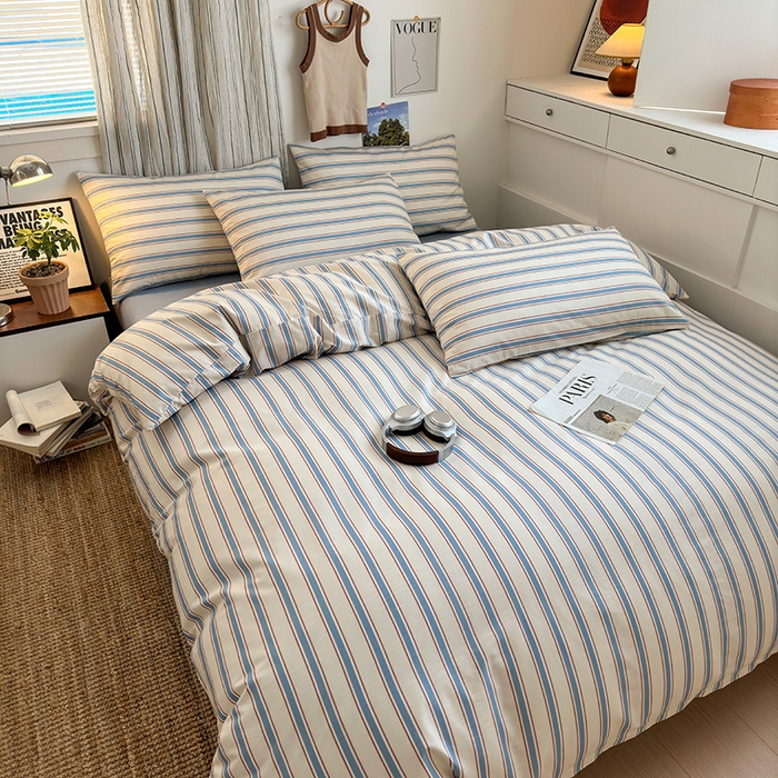 91家纺网 家纺一手货源 找家纺 （总）麦伦家居 2025春夏新款全棉纯棉斜纹40s13372系列-简约条格系