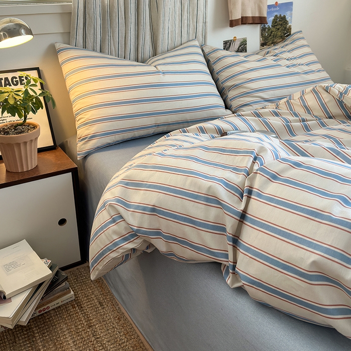 91家纺网 家纺一手货源 找家纺 （总）麦伦家居 2025春夏新款全棉纯棉斜纹40s13372系列-简约条格系