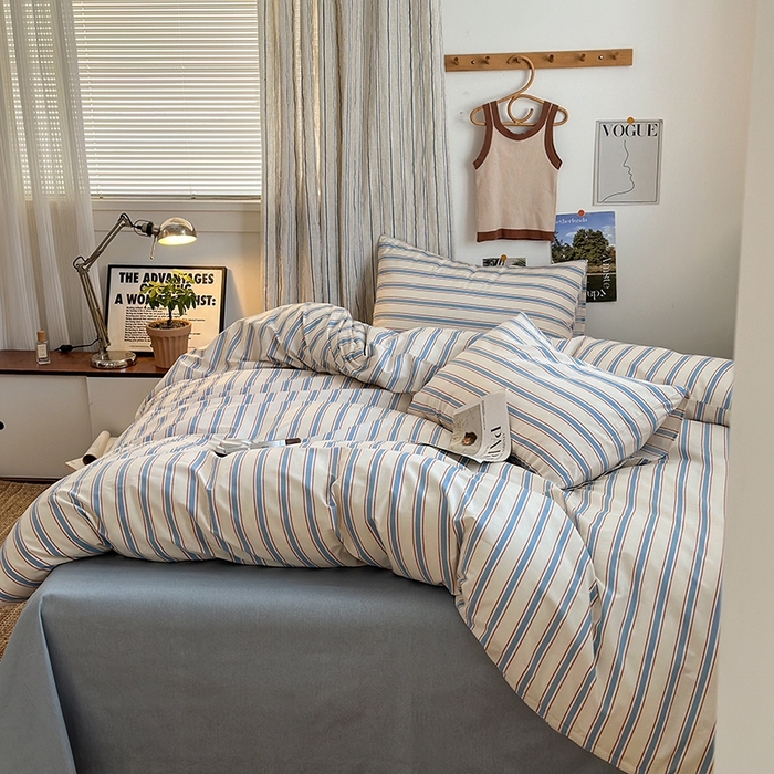 91家纺网 家纺一手货源 找家纺 （总）麦伦家居 2025春夏新款全棉纯棉斜纹40s13372系列-简约条格系