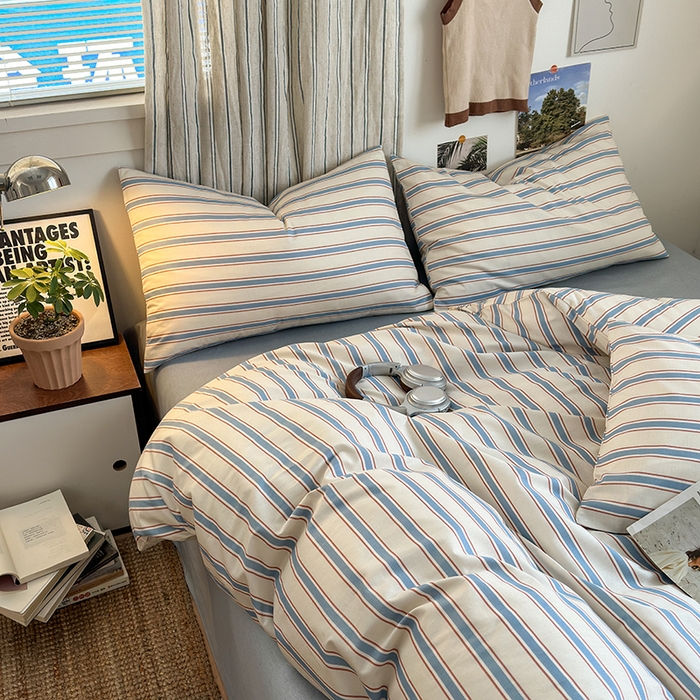 91家纺网 家纺一手货源 找家纺 （总）麦伦家居 2025春夏新款全棉纯棉斜纹40s13372系列-简约条格系