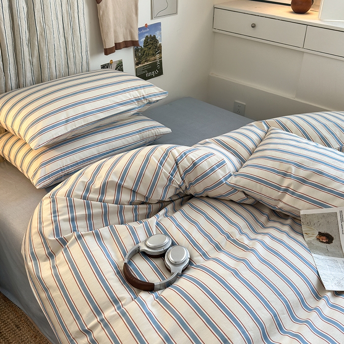 91家纺网 家纺一手货源 找家纺 （总）麦伦家居 2025春夏新款全棉纯棉斜纹40s13372系列-简约条格系