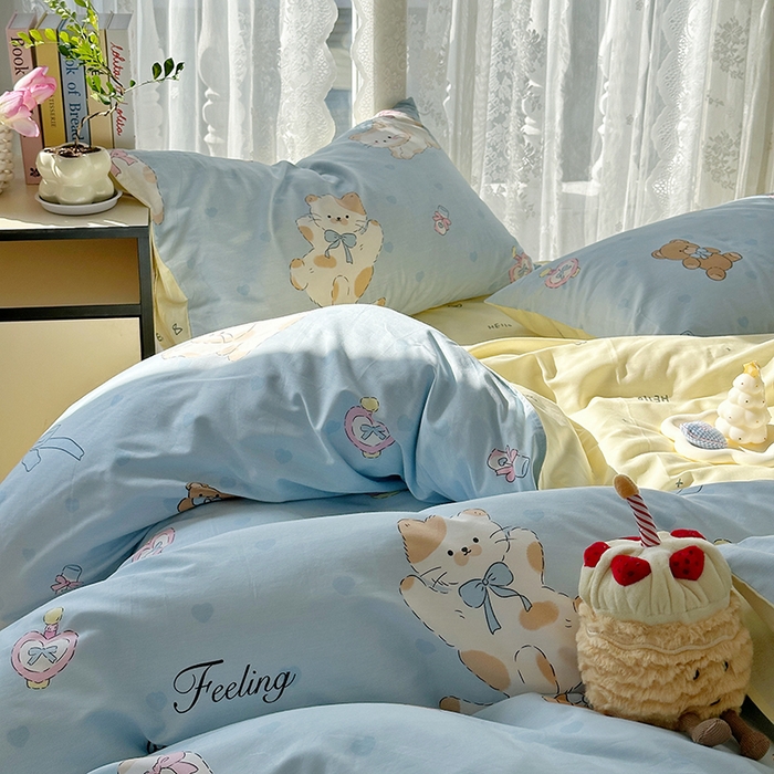 91家纺网 家纺一手货源 找家纺 麦伦家居 2025春夏新款全棉纯棉斜纹40s13372系列-小清新卡通 斑妮