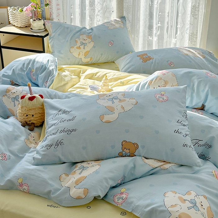 91家纺网 家纺一手货源 找家纺 麦伦家居 2025春夏新款全棉纯棉斜纹40s13372系列-小清新卡通 斑妮