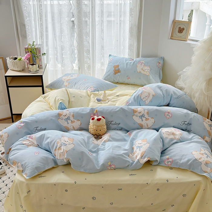 91家纺网 家纺一手货源 找家纺 麦伦家居 2025春夏新款全棉纯棉斜纹40s13372系列-小清新卡通 斑妮