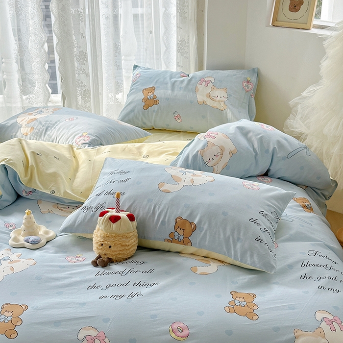 91家纺网 家纺一手货源 找家纺 麦伦家居 2025春夏新款全棉纯棉斜纹40s13372系列-小清新卡通 斑妮