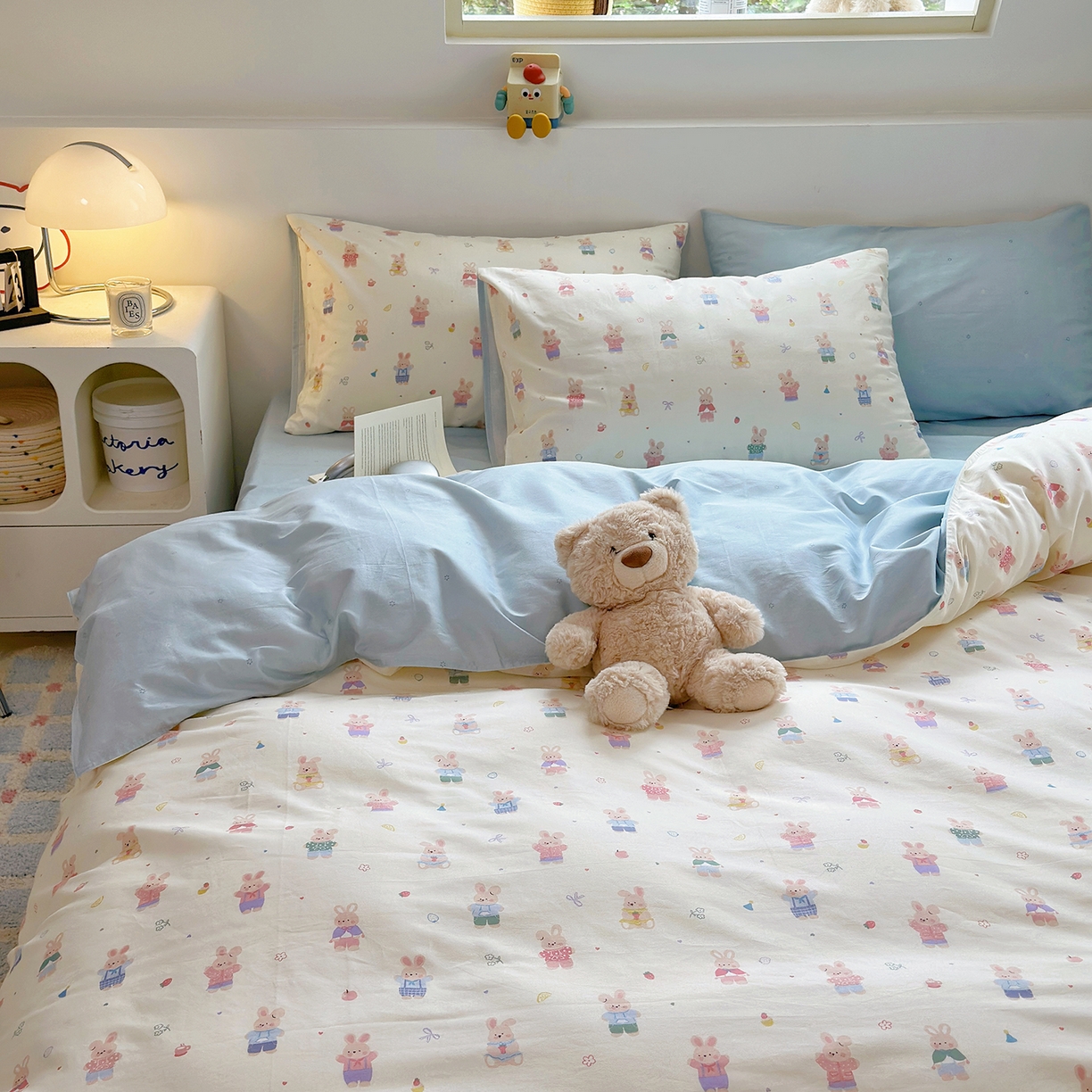 麦伦家居 2025春夏新款全棉纯棉斜纹40s13372系列-小清新卡通 果冻兔