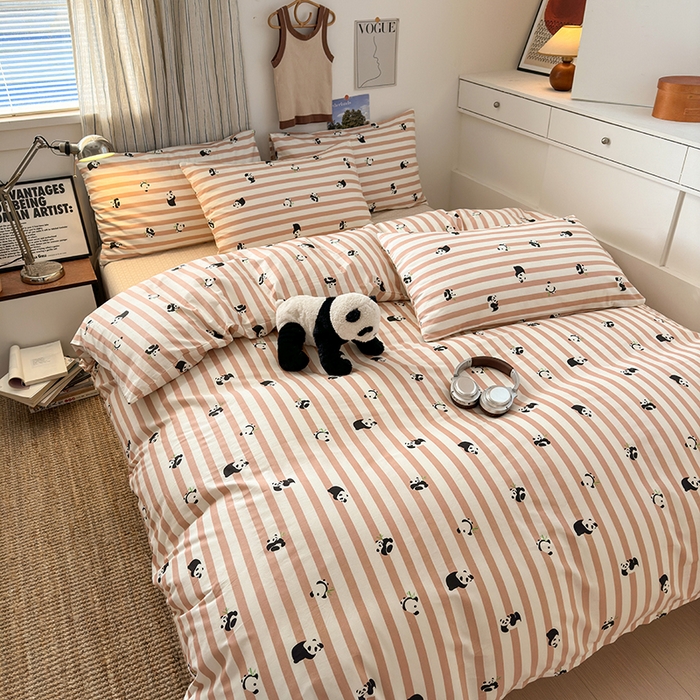 91家纺网 家纺一手货源 找家纺 麦伦家居 2025春夏新款全棉纯棉斜纹40s13372系列-小清新卡通 里约小熊