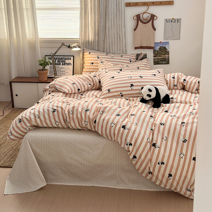 91家纺网 家纺一手货源 找家纺 麦伦家居 2025春夏新款全棉纯棉斜纹40s13372系列-小清新卡通 里约小熊