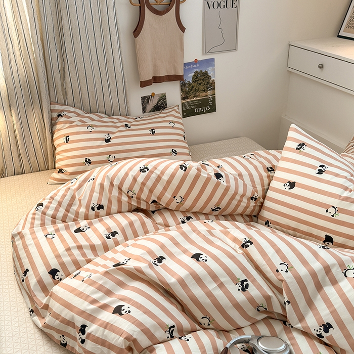 91家纺网 家纺一手货源 找家纺 麦伦家居 2025春夏新款全棉纯棉斜纹40s13372系列-小清新卡通 里约小熊