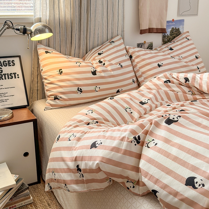 91家纺网 家纺一手货源 找家纺 麦伦家居 2025春夏新款全棉纯棉斜纹40s13372系列-小清新卡通 里约小熊