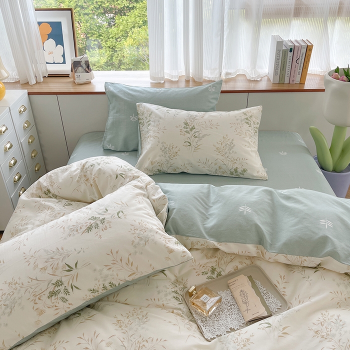 91家纺网 家纺一手货源 找家纺 麦伦家居 2025春夏新款全棉纯棉斜纹40s13372系列-田园碎花风 仙草