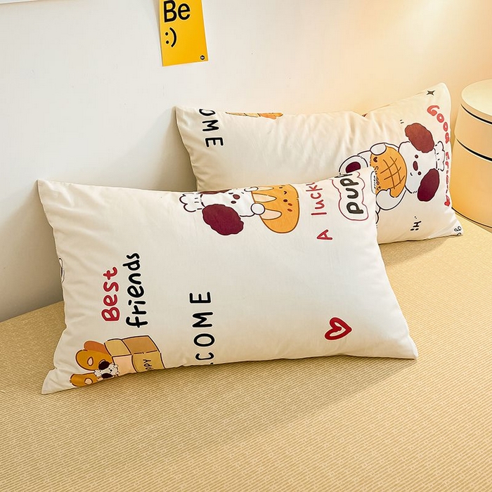 91家纺网 家纺一手货源 找家纺 麦伦家居 2025春夏新款全棉纯棉斜纹40s13372系列-小清新卡通 面包熊