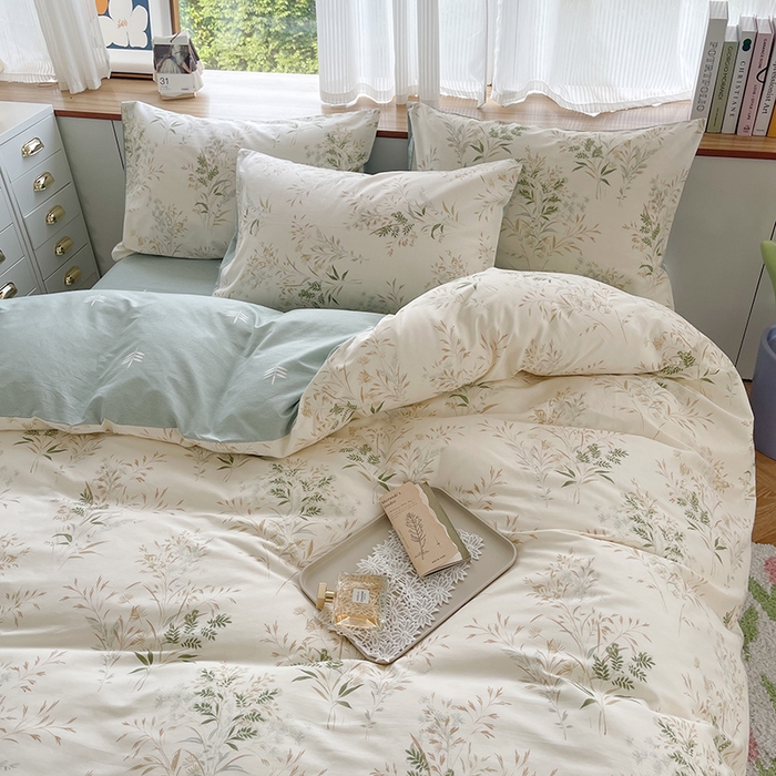 91家纺网 家纺一手货源 找家纺 麦伦家居 2025春夏新款全棉纯棉斜纹40s13372系列-田园碎花风 仙草