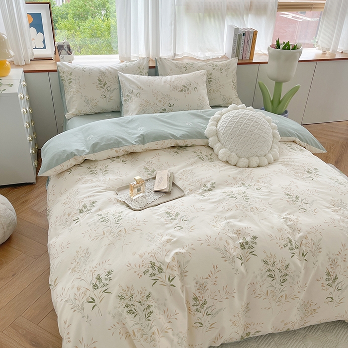 91家纺网 家纺一手货源 找家纺 麦伦家居 2025春夏新款全棉纯棉斜纹40s13372系列-田园碎花风 仙草