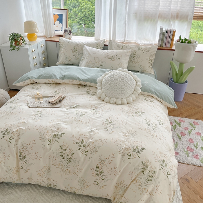 91家纺网 家纺一手货源 找家纺 麦伦家居 2025春夏新款全棉纯棉斜纹40s13372系列-田园碎花风 仙草