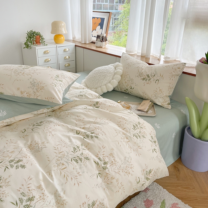 91家纺网 家纺一手货源 找家纺 麦伦家居 2025春夏新款全棉纯棉斜纹40s13372系列-田园碎花风 仙草