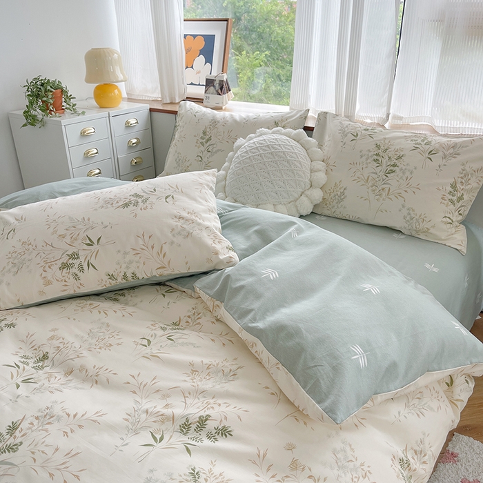 91家纺网 家纺一手货源 找家纺 麦伦家居 2025春夏新款全棉纯棉斜纹40s13372系列-田园碎花风 仙草