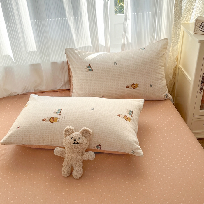 91家纺网 家纺一手货源 找家纺 麦伦家居 2025春夏新款全棉纯棉斜纹40s13372系列-小清新卡通 兔梦园