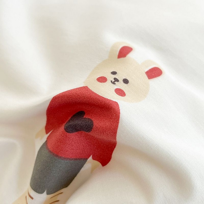 91家纺网 家纺一手货源 找家纺 麦伦家居 2025春夏新款全棉纯棉斜纹40s13372系列-小清新卡通 兔子酱