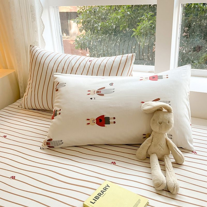 91家纺网 家纺一手货源 找家纺 麦伦家居 2025春夏新款全棉纯棉斜纹40s13372系列-小清新卡通 兔子酱