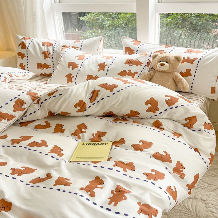 91家纺网 家纺一手货源 找家纺 麦伦家居 2025春夏新款全棉纯棉斜纹40s13372系列-小清新卡通 喜瓜瓜