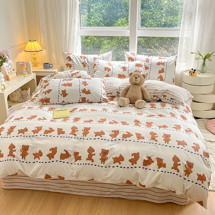 91家纺网 家纺一手货源 找家纺 麦伦家居 2025春夏新款全棉纯棉斜纹40s13372系列-小清新卡通 喜瓜瓜