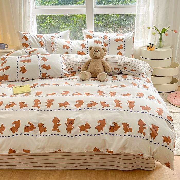 91家纺网 家纺一手货源 找家纺 麦伦家居 2025春夏新款全棉纯棉斜纹40s13372系列-小清新卡通 喜瓜瓜