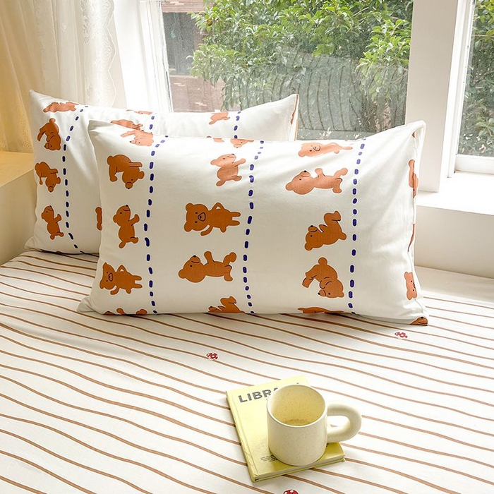 91家纺网 家纺一手货源 找家纺 麦伦家居 2025春夏新款全棉纯棉斜纹40s13372系列-小清新卡通 喜瓜瓜