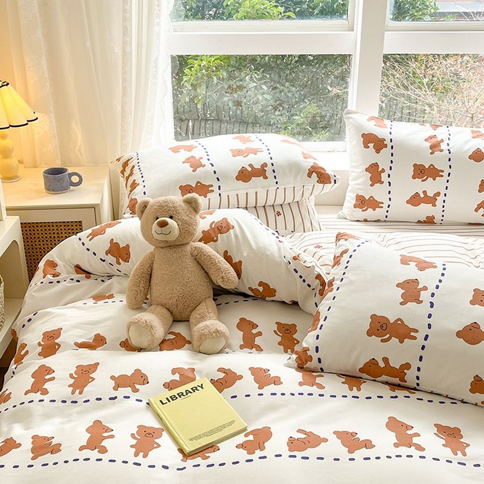 91家纺网 家纺一手货源 找家纺 麦伦家居 2025春夏新款全棉纯棉斜纹40s13372系列-小清新卡通 喜瓜瓜