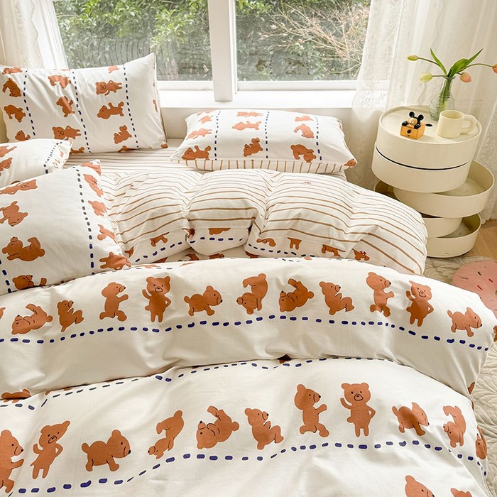 91家纺网 家纺一手货源 找家纺 麦伦家居 2025春夏新款全棉纯棉斜纹40s13372系列-小清新卡通 喜瓜瓜