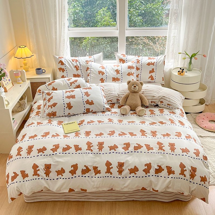 91家纺网 家纺一手货源 找家纺 麦伦家居 2025春夏新款全棉纯棉斜纹40s13372系列-小清新卡通 喜瓜瓜