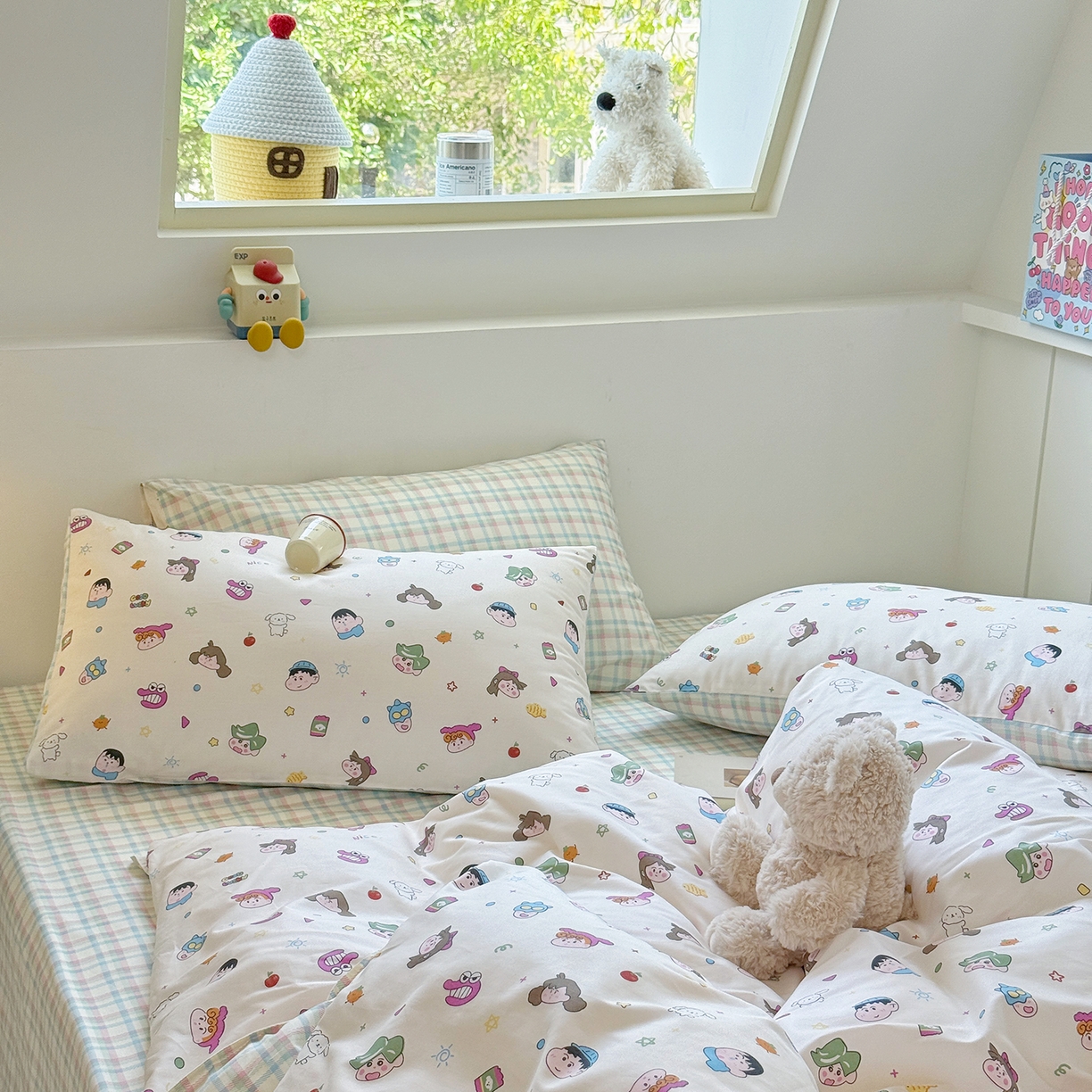 91家纺网 家纺一手货源 找家纺 麦伦家居 2025春夏新款全棉纯棉斜纹40s13372系列-小清新卡通 新新一家