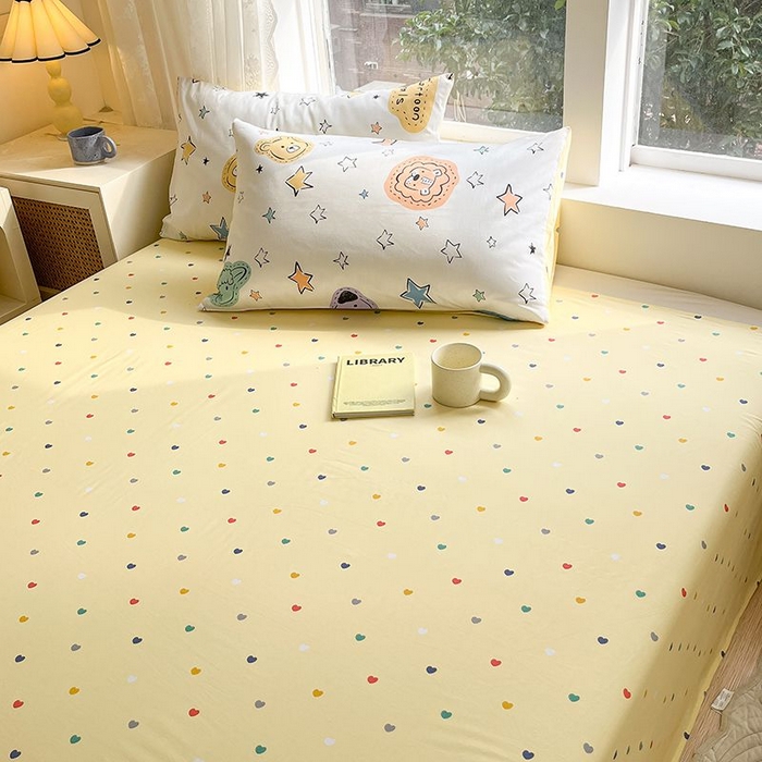 91家纺网 家纺一手货源 找家纺 麦伦家居 2025春夏新款全棉纯棉斜纹40s13372系列-小清新卡通 星星该睡了