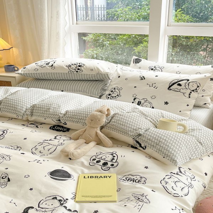 麦伦家居 2025春夏新款全棉纯棉斜纹40s13372系列-小清新卡通 宇宙星辰
