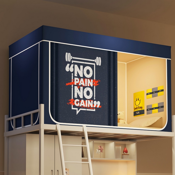 91家纺网 家纺一手货源 找家纺 宅部落 2025新款学生床帘宿舍上下铺床帘式印花强遮光学生蚊帐-印花系列 勇气