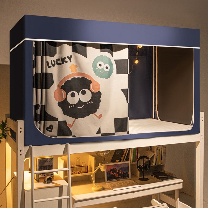 91家纺网 家纺一手货源 找家纺 宅部落 2025新款学生床帘宿舍上下铺床帘式印花强遮光学生蚊帐-印花系列 煤烦恼