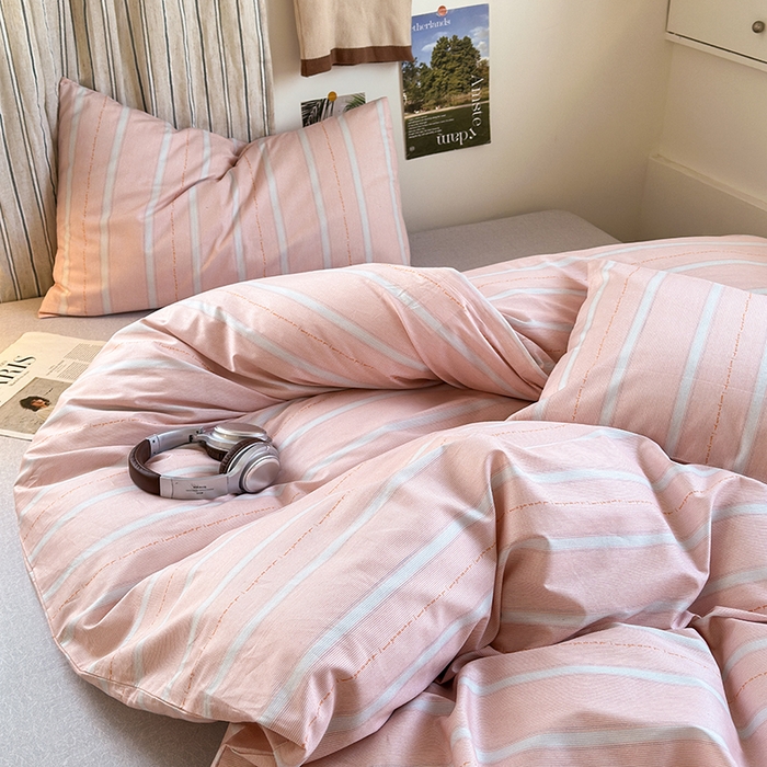 91家纺网 家纺一手货源 找家纺 麦伦家居 2025春夏新款全棉纯棉斜纹40s13372系列-简约条格系 格调