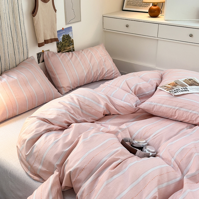 91家纺网 家纺一手货源 找家纺 麦伦家居 2025春夏新款全棉纯棉斜纹40s13372系列-简约条格系 格调