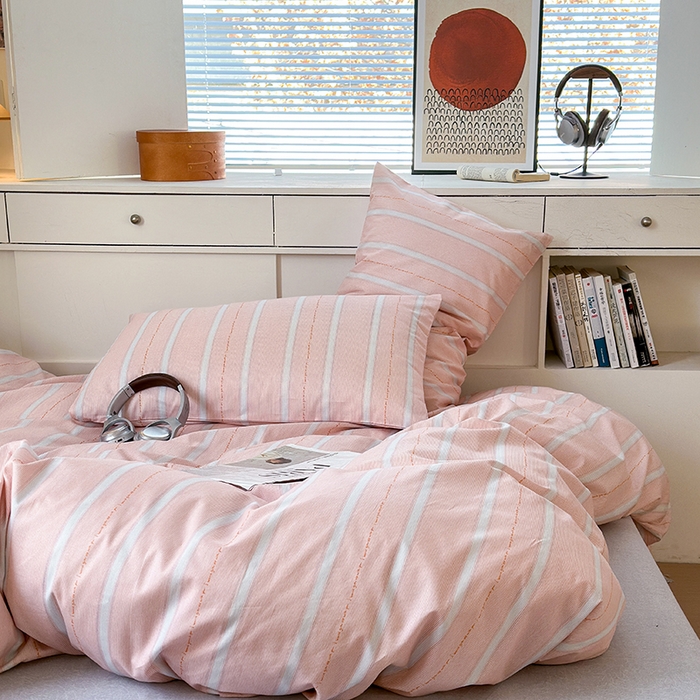 91家纺网 家纺一手货源 找家纺 麦伦家居 2025春夏新款全棉纯棉斜纹40s13372系列-简约条格系 格调