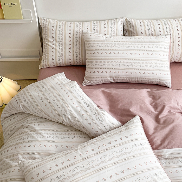 91家纺网 家纺一手货源 找家纺 麦伦家居 2025春夏新款全棉纯棉斜纹40s13372系列-田园碎花风 樱桃花