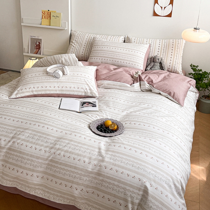 91家纺网 家纺一手货源 找家纺 麦伦家居 2025春夏新款全棉纯棉斜纹40s13372系列-田园碎花风 樱桃花