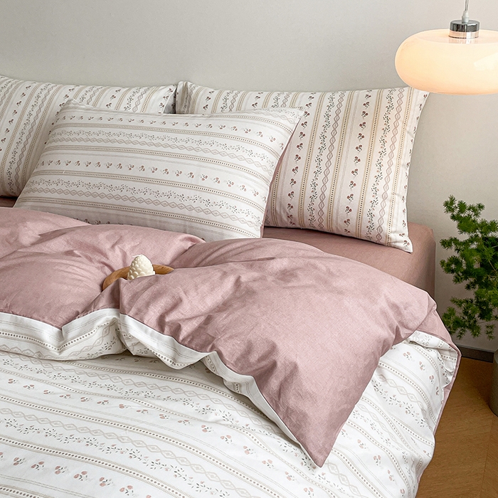 91家纺网 家纺一手货源 找家纺 麦伦家居 2025春夏新款全棉纯棉斜纹40s13372系列-田园碎花风 樱桃花