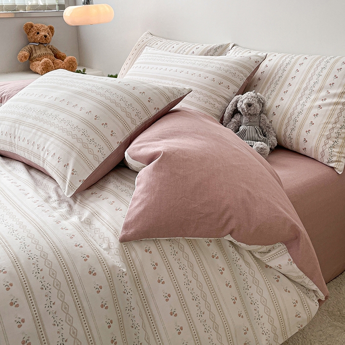 91家纺网 家纺一手货源 找家纺 麦伦家居 2025春夏新款全棉纯棉斜纹40s13372系列-田园碎花风 樱桃花