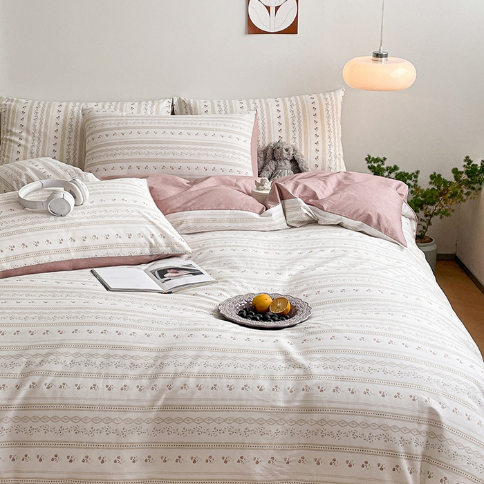 91家纺网 家纺一手货源 找家纺 麦伦家居 2025春夏新款全棉纯棉斜纹40s13372系列-田园碎花风 樱桃花