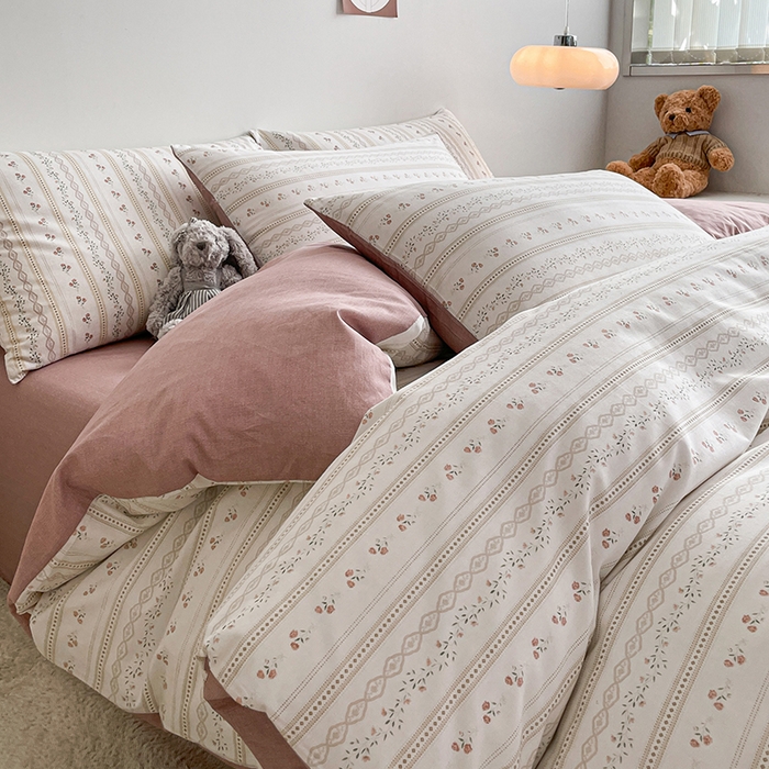 91家纺网 家纺一手货源 找家纺 麦伦家居 2025春夏新款全棉纯棉斜纹40s13372系列-田园碎花风 樱桃花