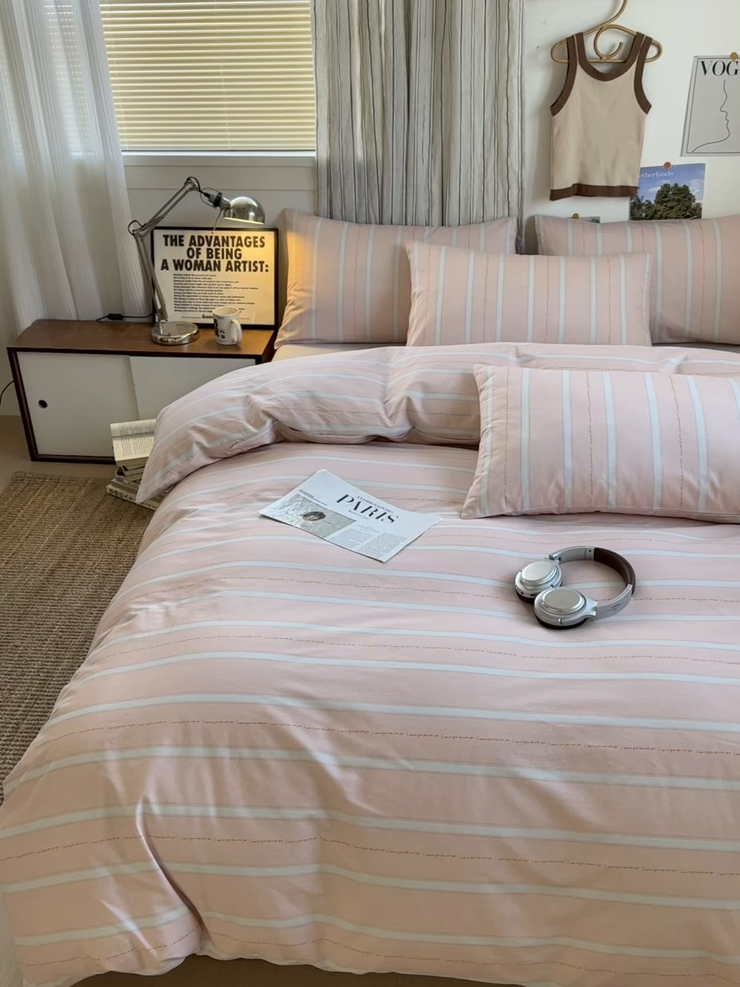 91家纺网 家纺一手货源 找家纺 麦伦家居 2025春夏新款全棉纯棉斜纹40s13372系列-简约条格系 格调