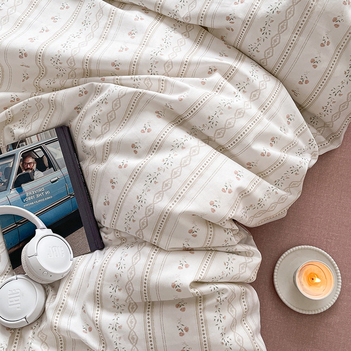 91家纺网 家纺一手货源 找家纺 麦伦家居 2025春夏新款全棉纯棉斜纹40s13372系列-田园碎花风 樱桃花