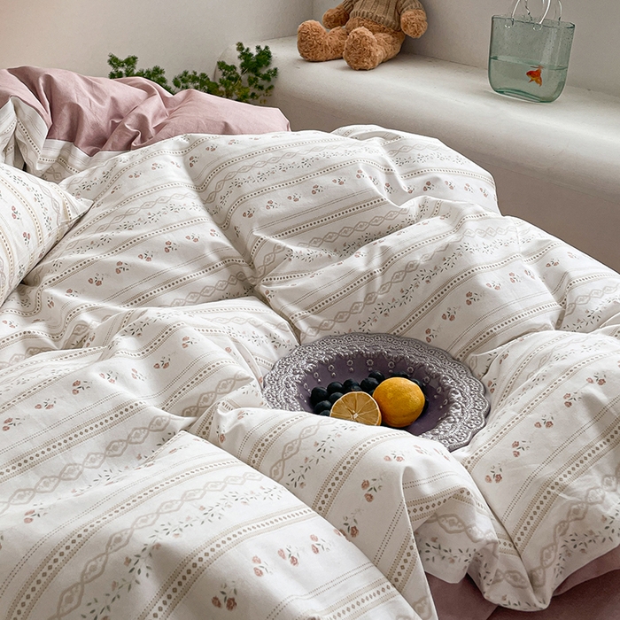 91家纺网 家纺一手货源 找家纺 麦伦家居 2025春夏新款全棉纯棉斜纹40s13372系列-田园碎花风 樱桃花