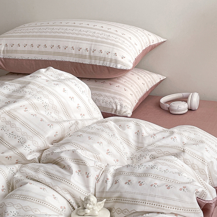 91家纺网 家纺一手货源 找家纺 麦伦家居 2025春夏新款全棉纯棉斜纹40s13372系列-田园碎花风 樱桃花